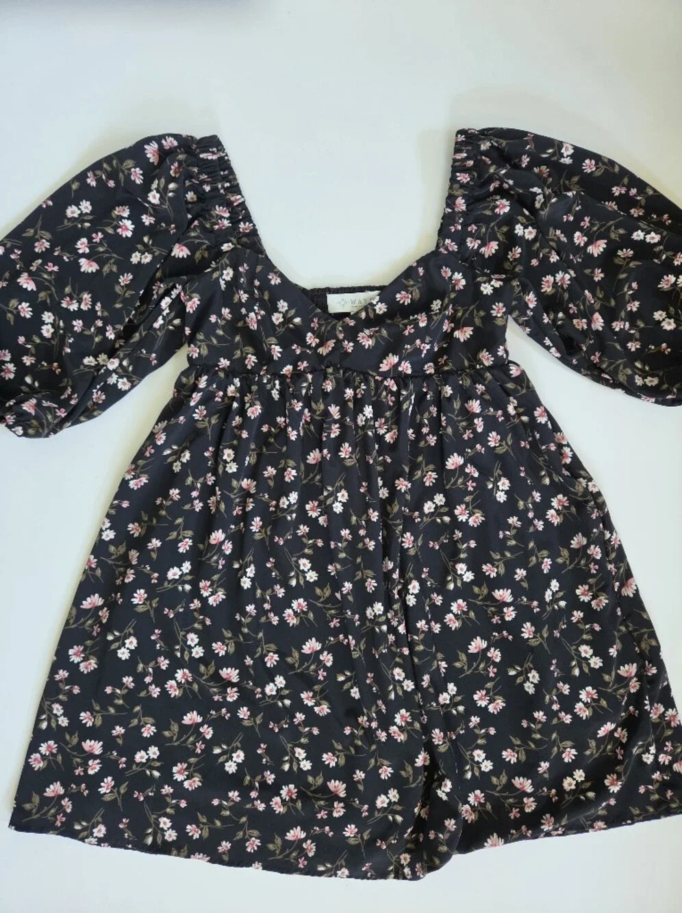 Bundle Mini Puff sleeve floral Dresses WAYF Asos Levis sz XS - Picture 8 of 15